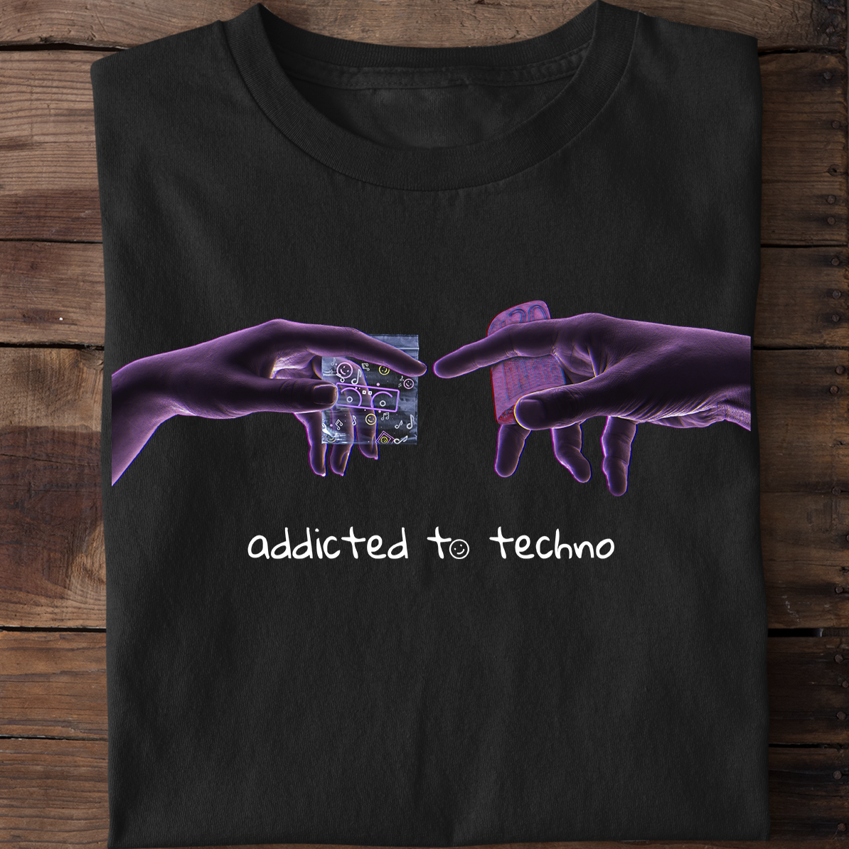 addicted to techno t-shirt