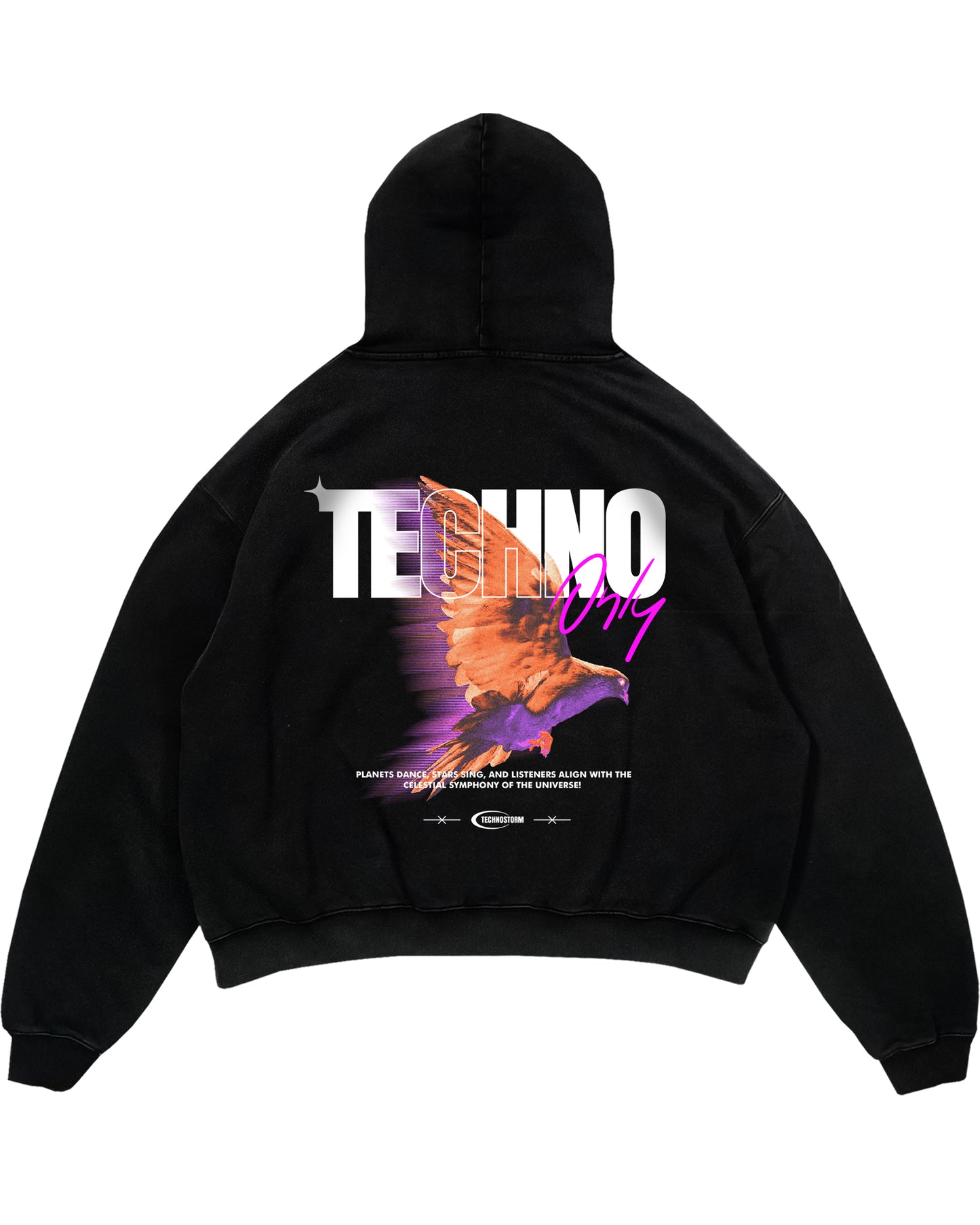 Techno only Oversized (Backprint) Hoodie