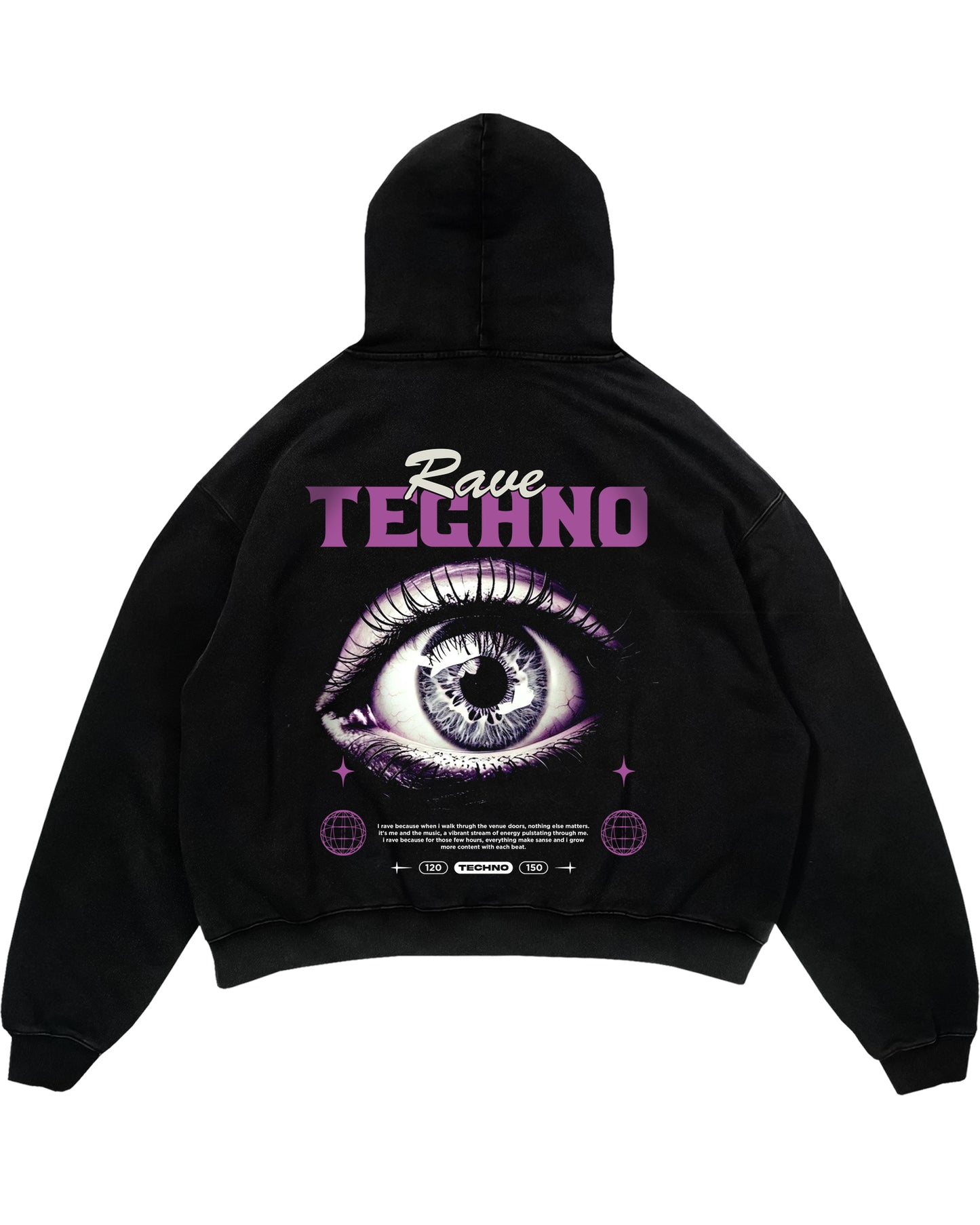 rave Techno Oversized (Backprint) Hoodie