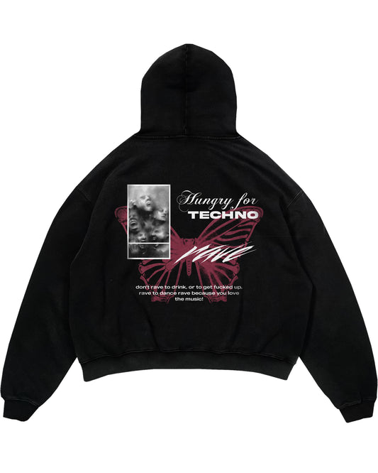 Hungry for Techno Oversized (Backprint) Hoodie