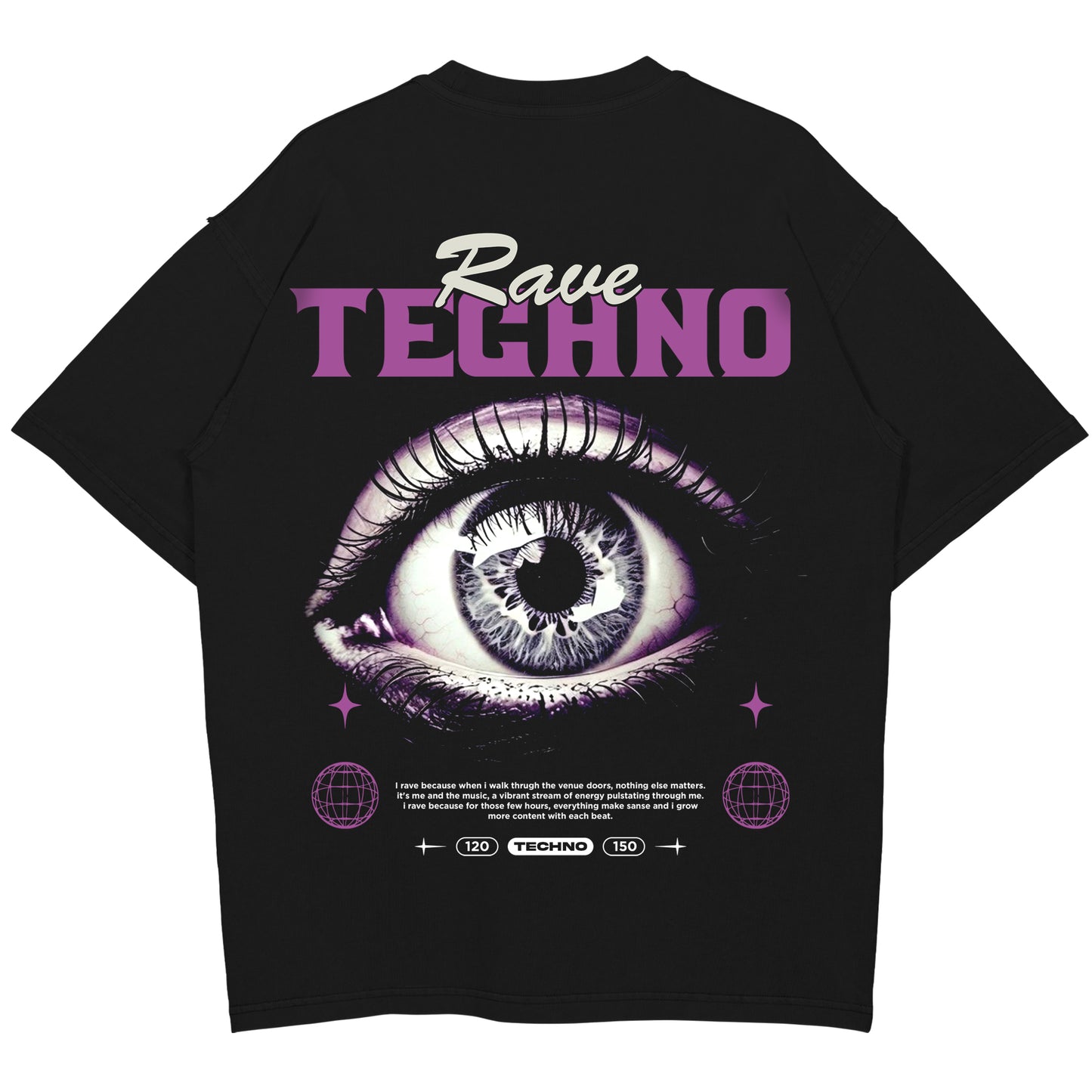 rave Techno Oversized (Backprint) Shirt