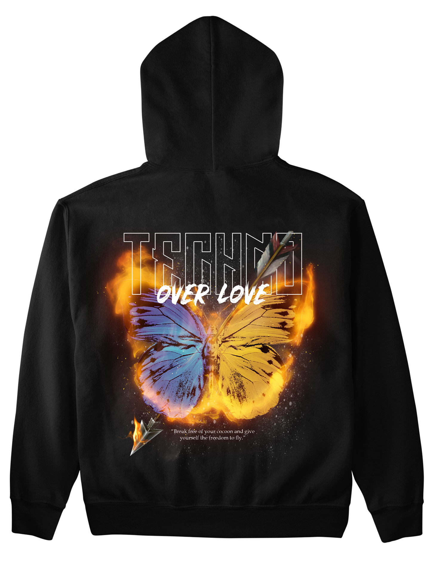 Techno over love hoodie